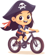 Kid riding bike to the left Kid riding bike to the left